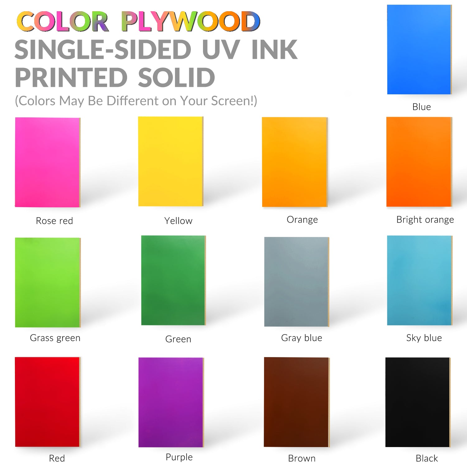Single-sided UV Ink Printed Solid Color Plywood