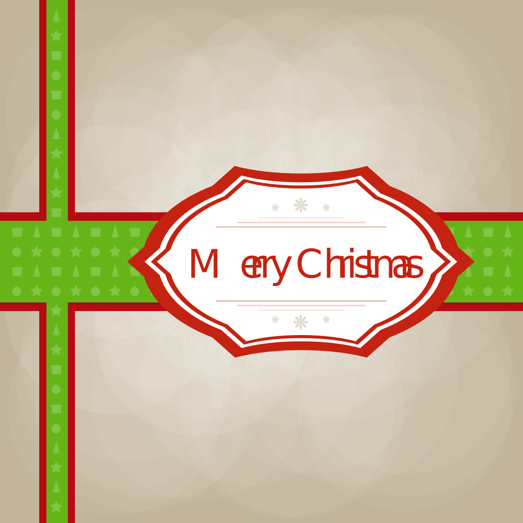 Christmas vector illustration with label