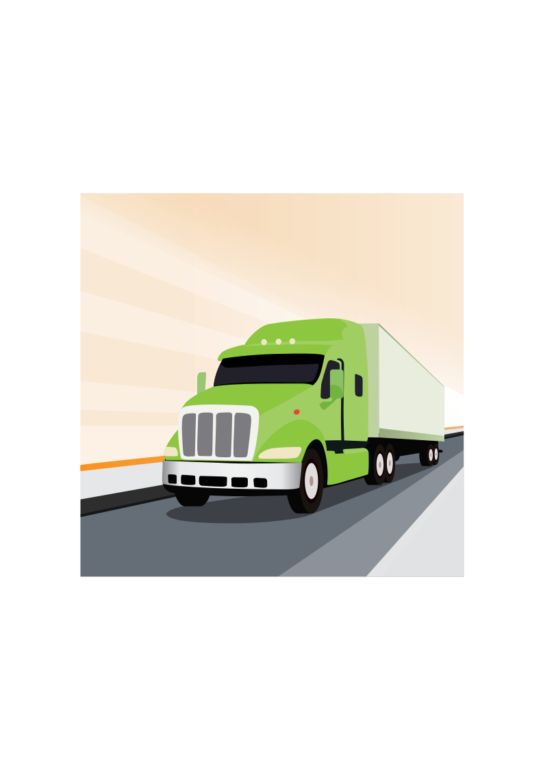 Vector illustration Green truck