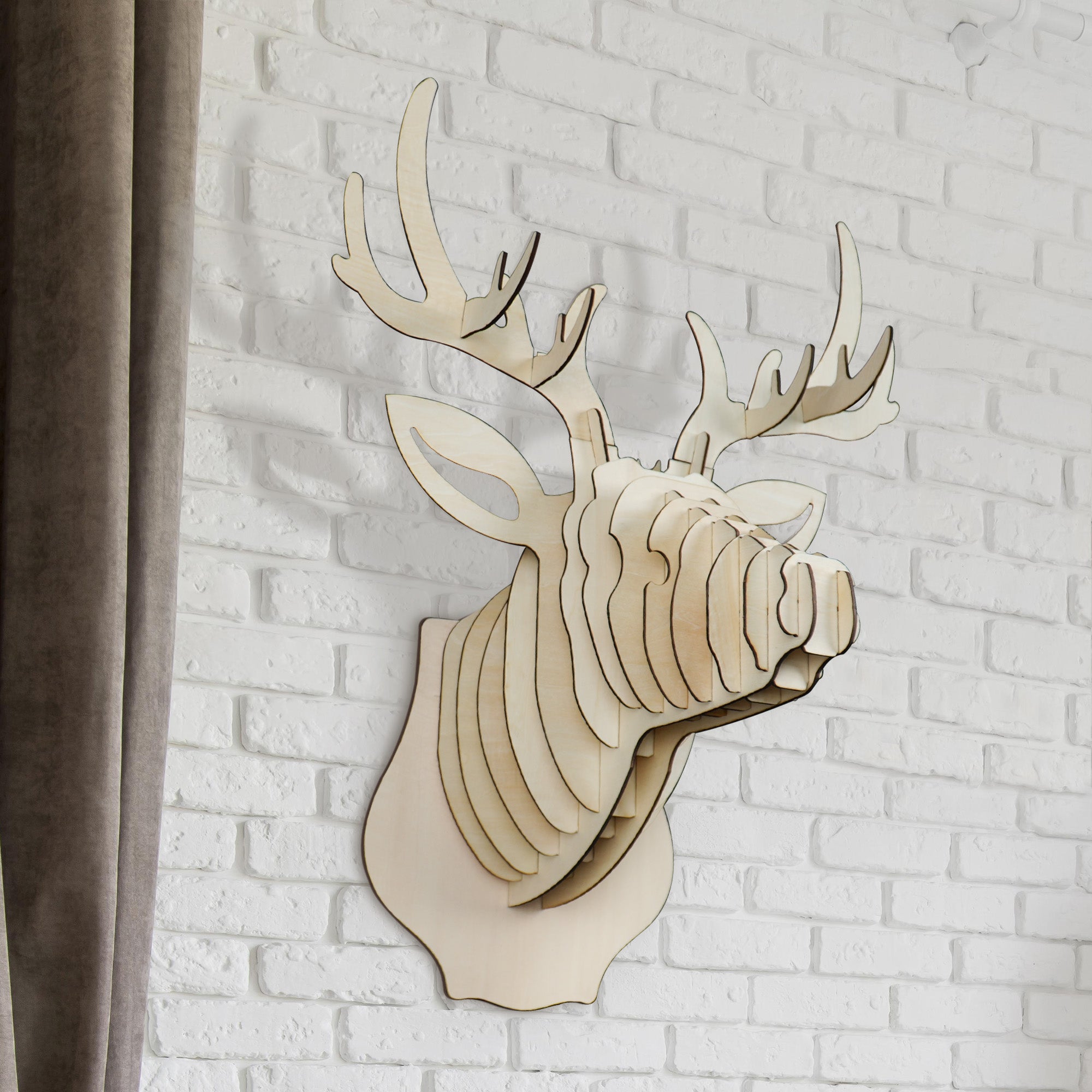Reindeer Deer Head Puzzle Wall Hanging Decor