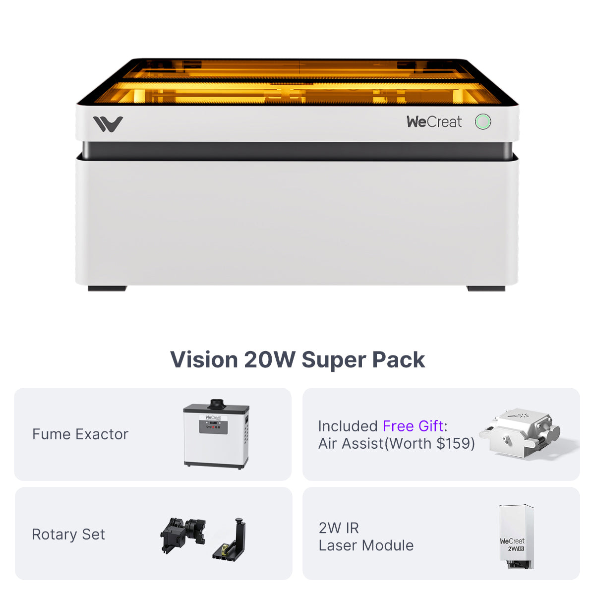 WeCreat Vision 20W Diode Laser Cutter Engraver