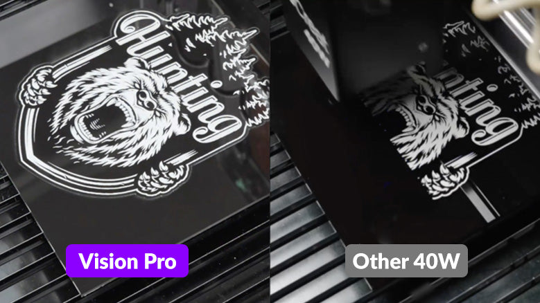 Comparison image showing engraving results