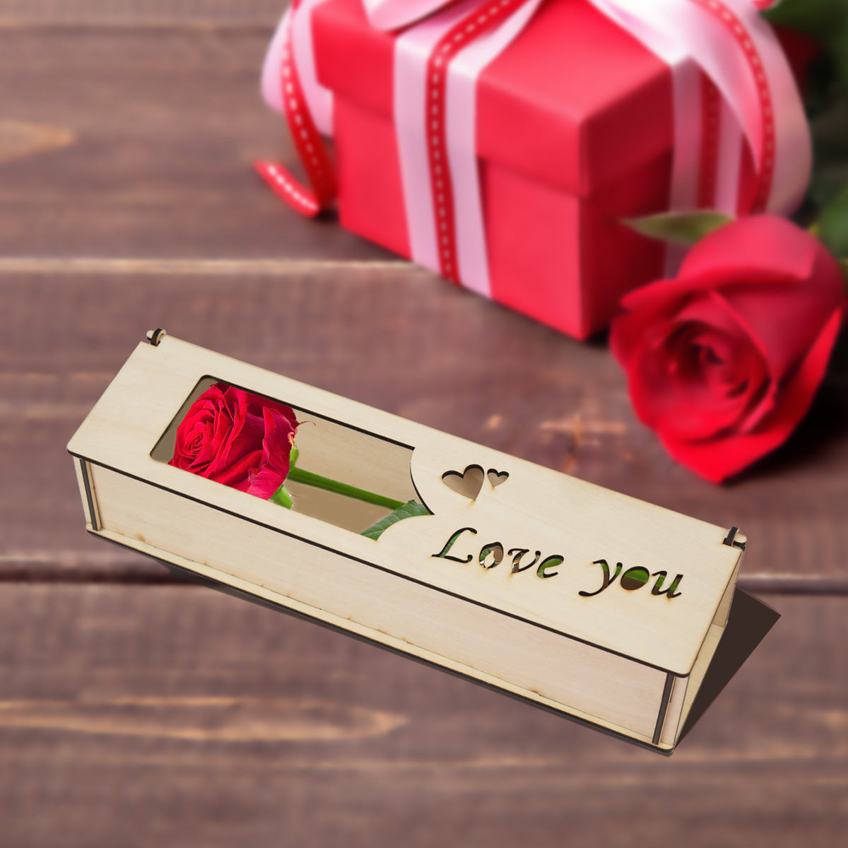 Valentine's Rose Flower Gift Box