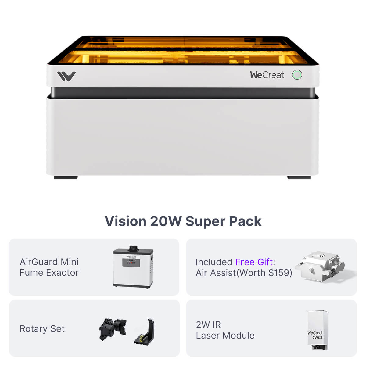 WeCreat Vision 20W Diode Laser Cutter Engraver